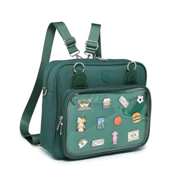 Oxford Ita Bag Crossbody Shoulder Satchel Messenger Backpack Pins Display Amazon.com | CHERRY SAUCE Oxford Ita Bag Kawaii Pin Display  main image 2
